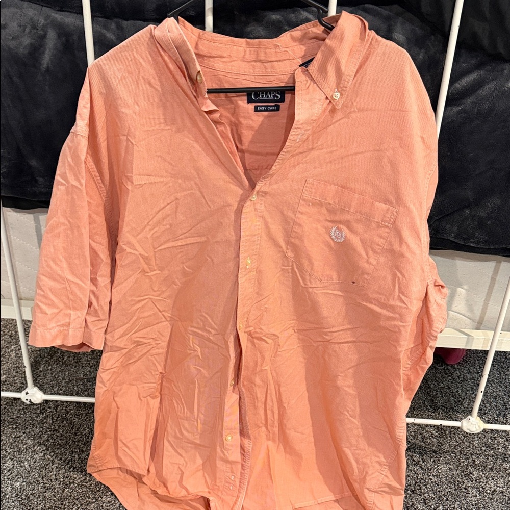 Chaps Men's Peach Casual Button Down Shirt